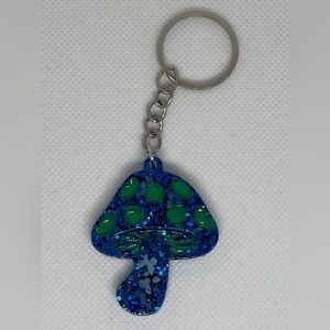 Epoxy Resin Mushroom Keychain